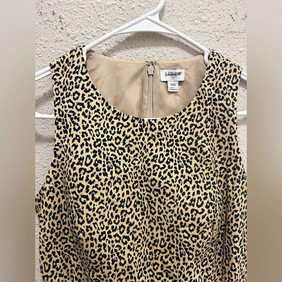 J.Crew Leopard Print Sleevless Sheath Dress Size 00 - Picture 2 of 6